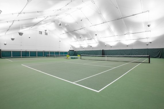 Indoor tennis bubble at Fairfax Racquet Club